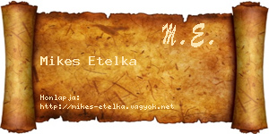 Mikes Etelka névjegykártya
